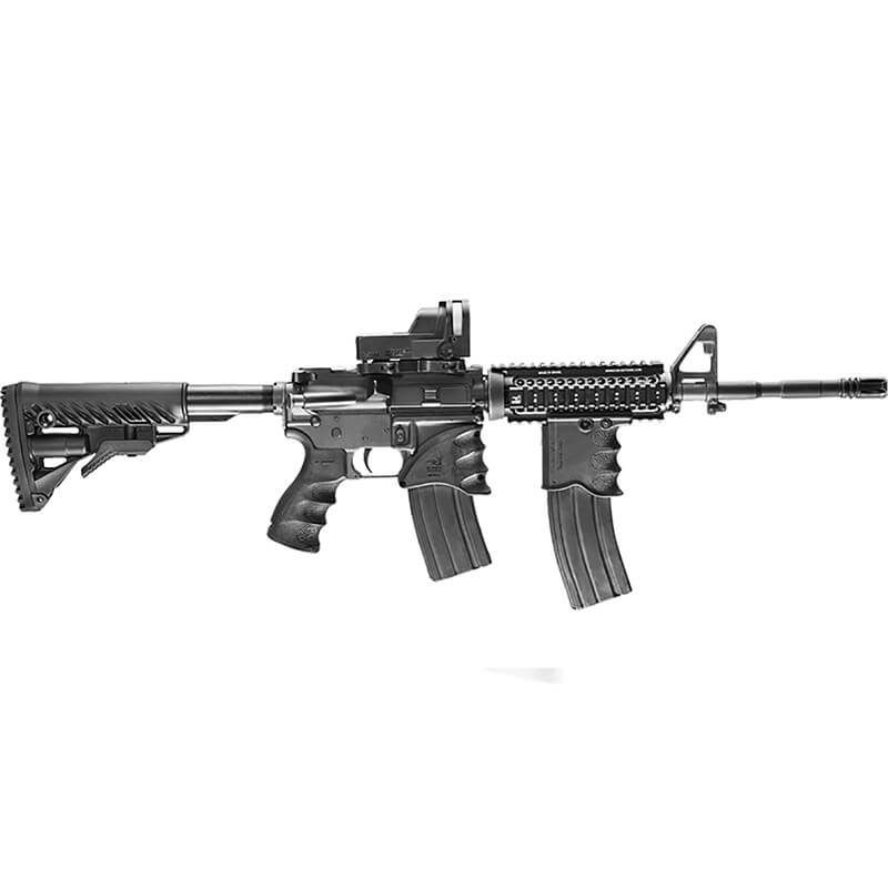 Kompatibilná predná rukoväť a držiak náhradného zásobníku AR15 FAB MG-20 čierna 2