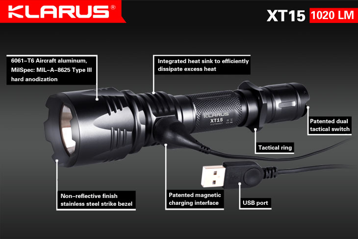KLARUS XT15 1020 Lumenov + akumulátor zdarma 6