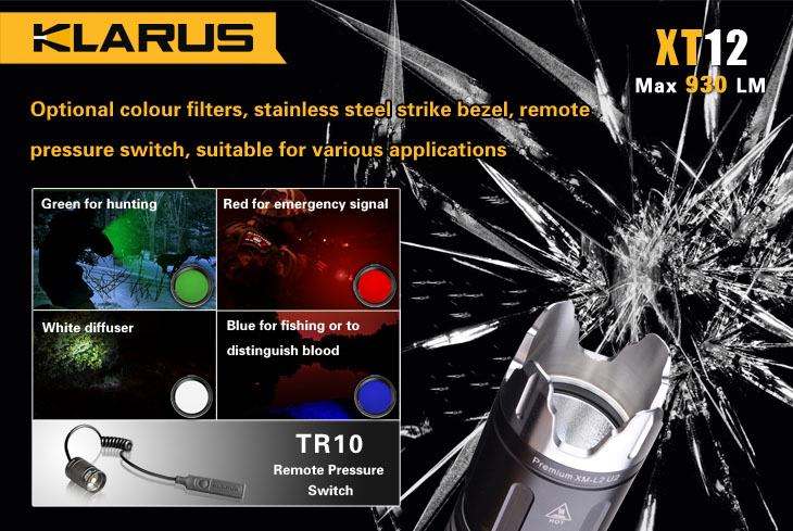 KLARUS XT12 930 lumenov + akumulátor zdarma 8