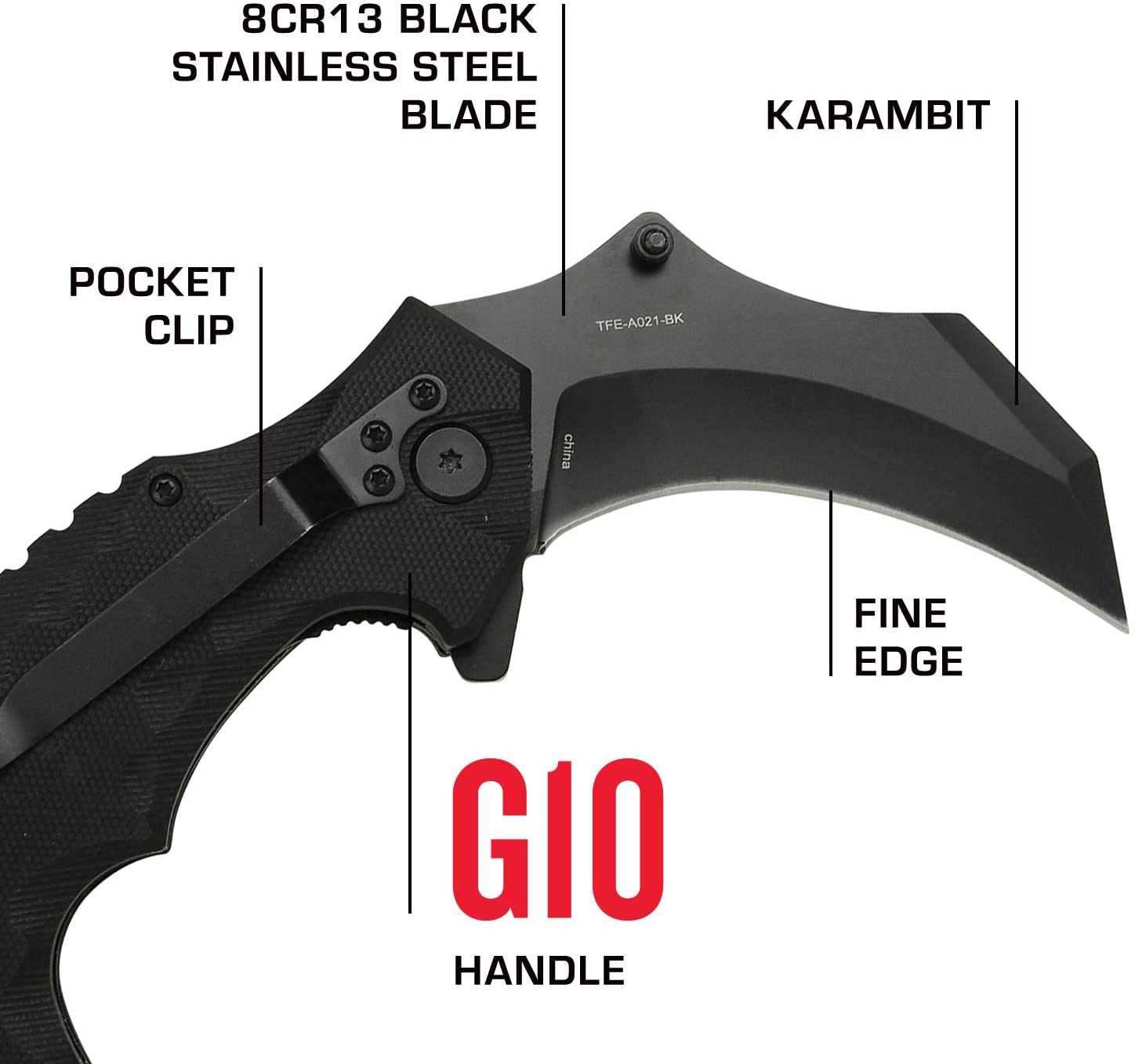 Mil-tec Nôž G10 Karambit - čierny 3