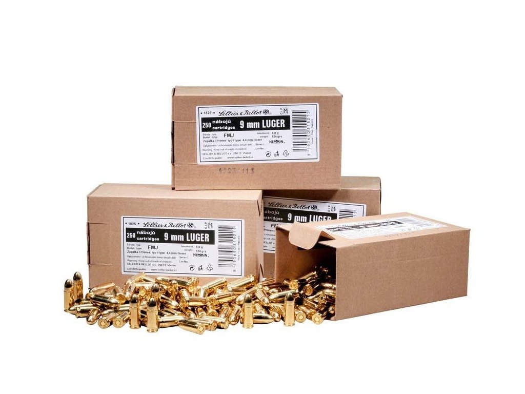 9mm Luger S&amp;B FMJ 124gr/8g (250ks)
