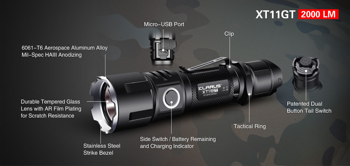 KLARUS XT11GT 2000 Lumenov + BATÉRIA ZDARMA 4