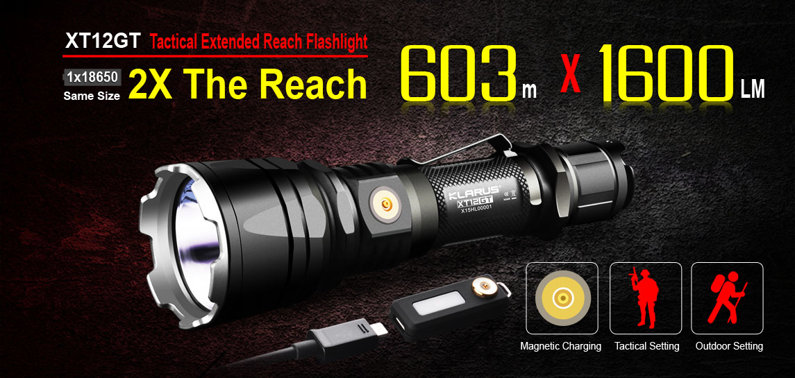 KLARUS XT12GT 1600 Lumenov + BATÉRIA ZDARMA 13