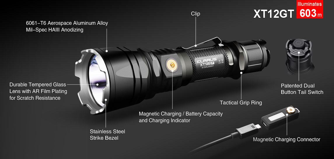 KLARUS XT12GT 1600 Lumenov + BATÉRIA ZDARMA 5