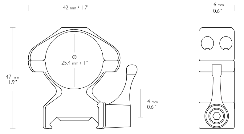 Hawke precision mount 1" High QD 2