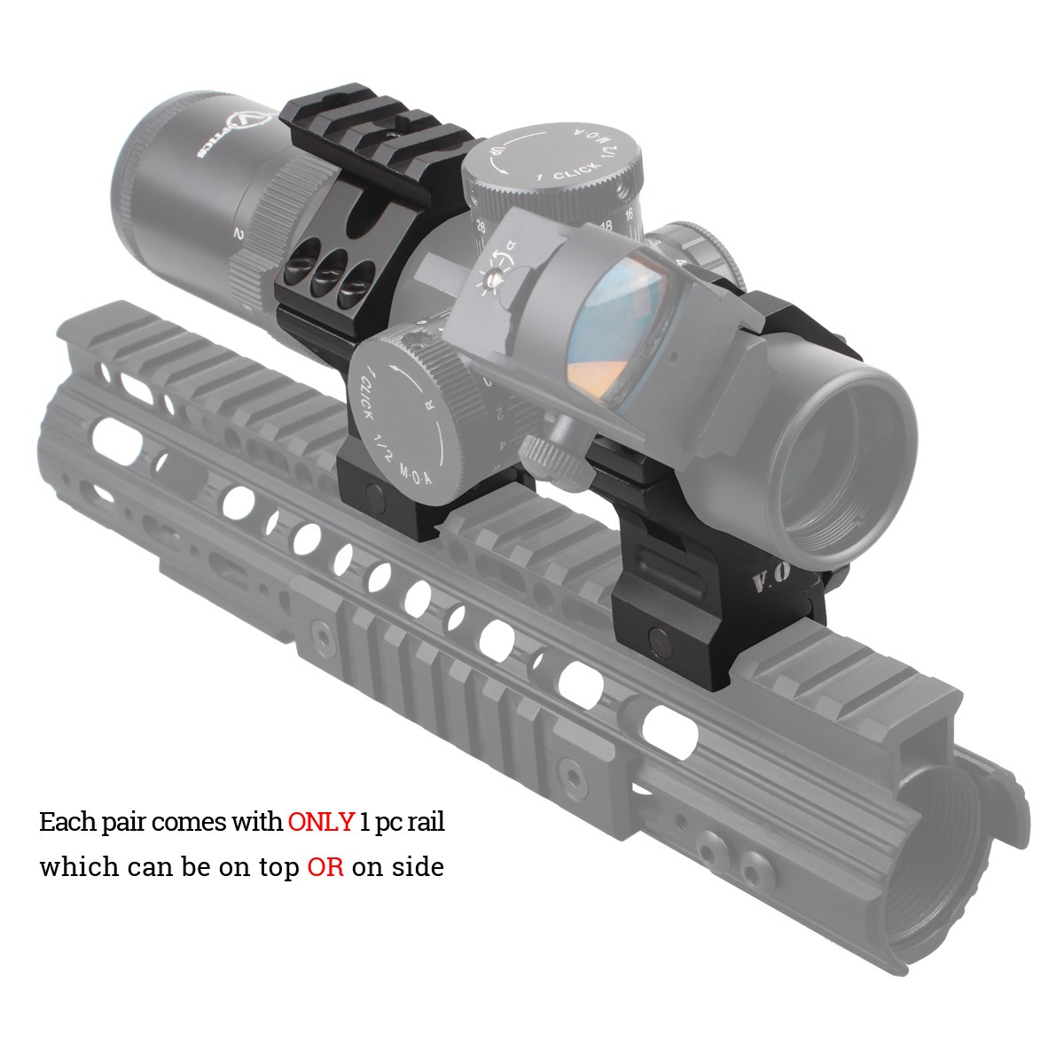 Vector 35/34mm Tacitcal High Picatinny Rings 2