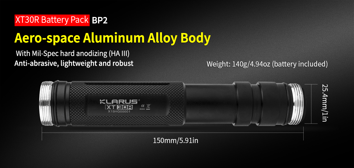 KLARUS XT30R akumulátor 2