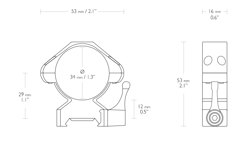 Hawke precision mount 34mm Low QD 2