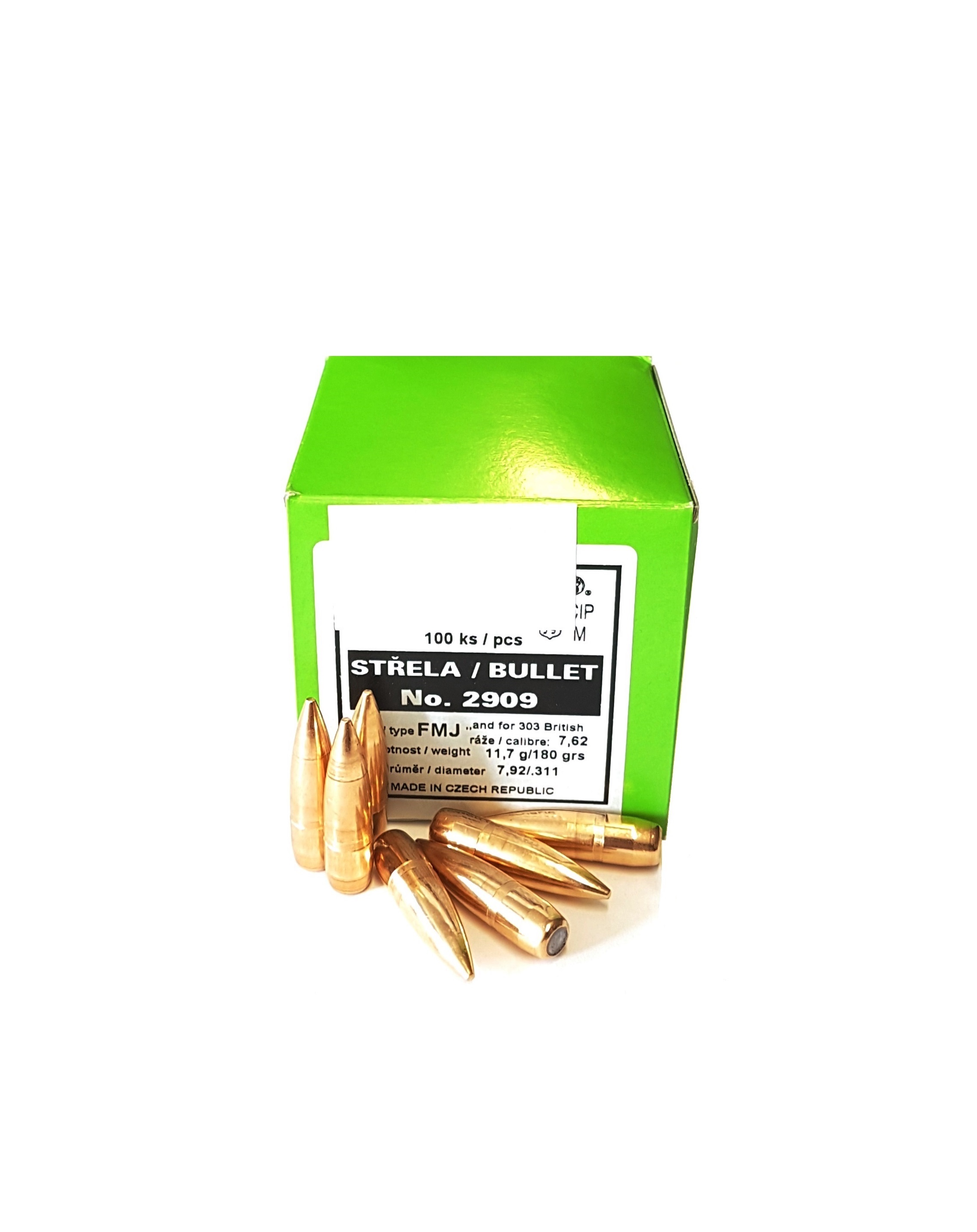 Strela S&amp;B .311 (7,62mm) FMJ 180grn/11,7g