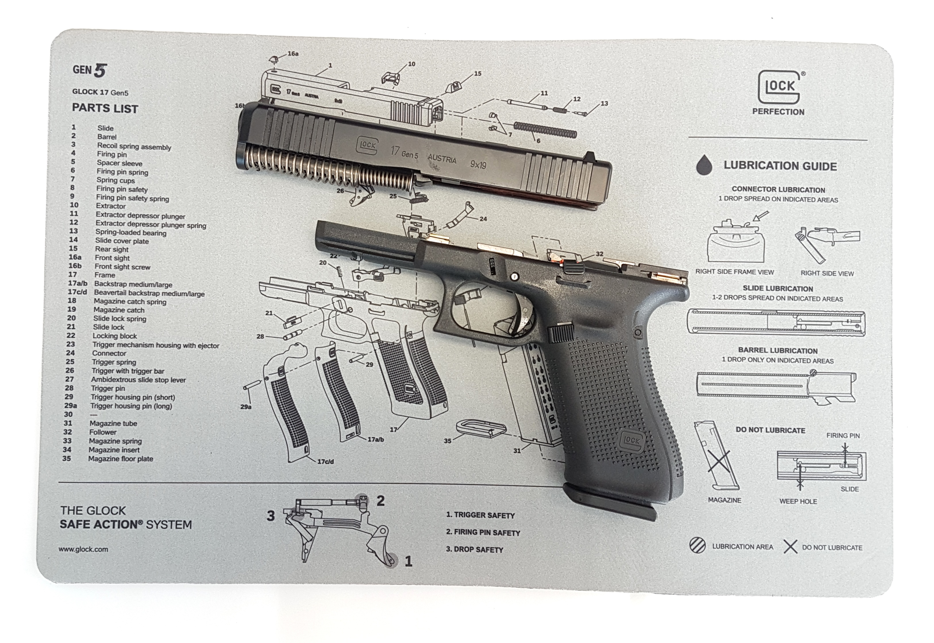 Pracovná podložka GLOCK Gen5 šedá 2