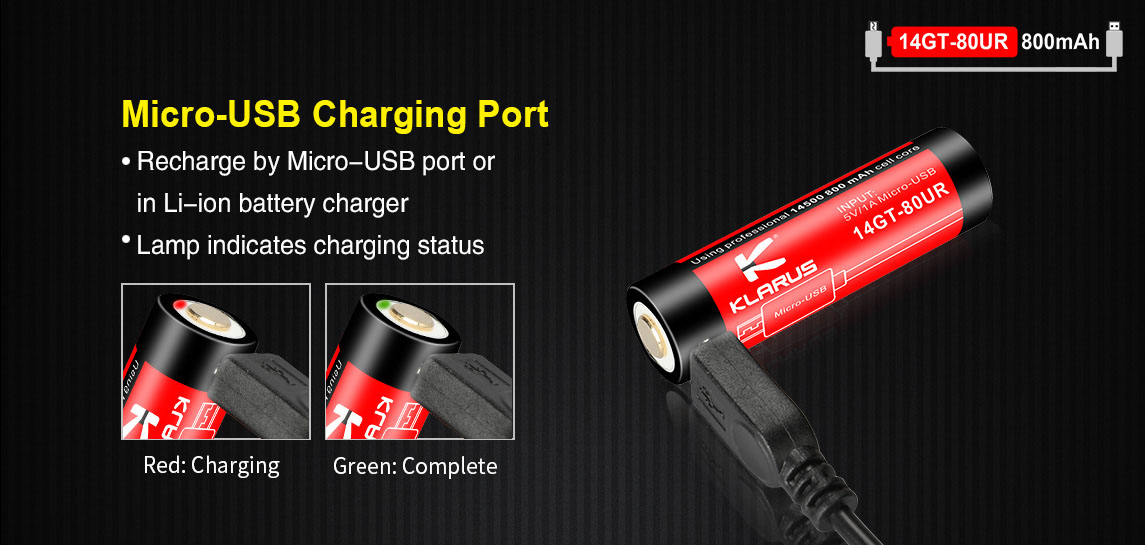 KLARUS Akumulátor 14500 800mAh 3