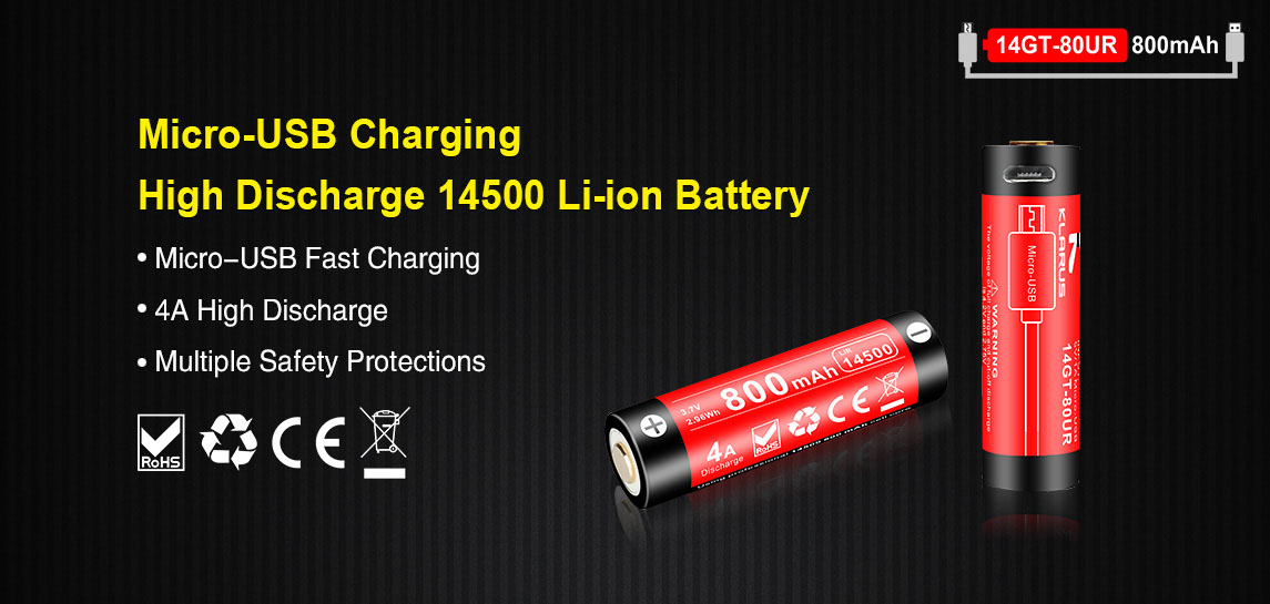 KLARUS Akumulátor 14500 800mAh 5
