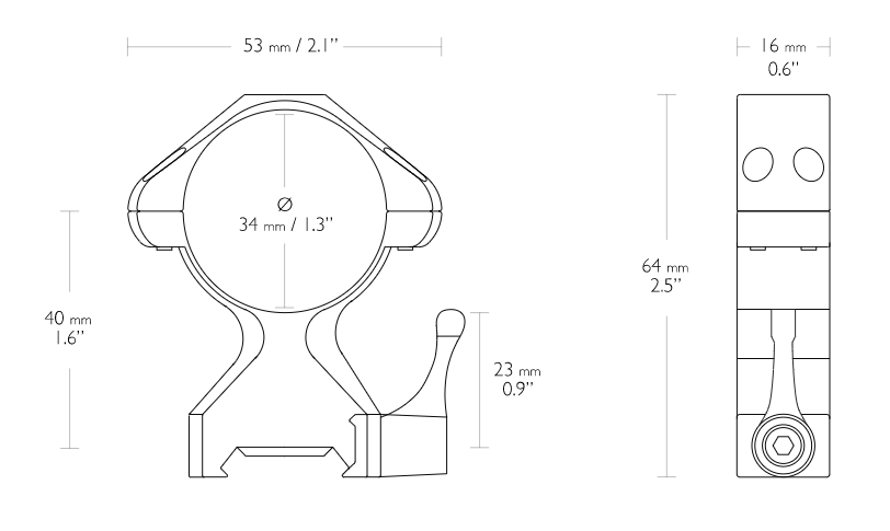 Hawke precision mount 34mm High QD 2