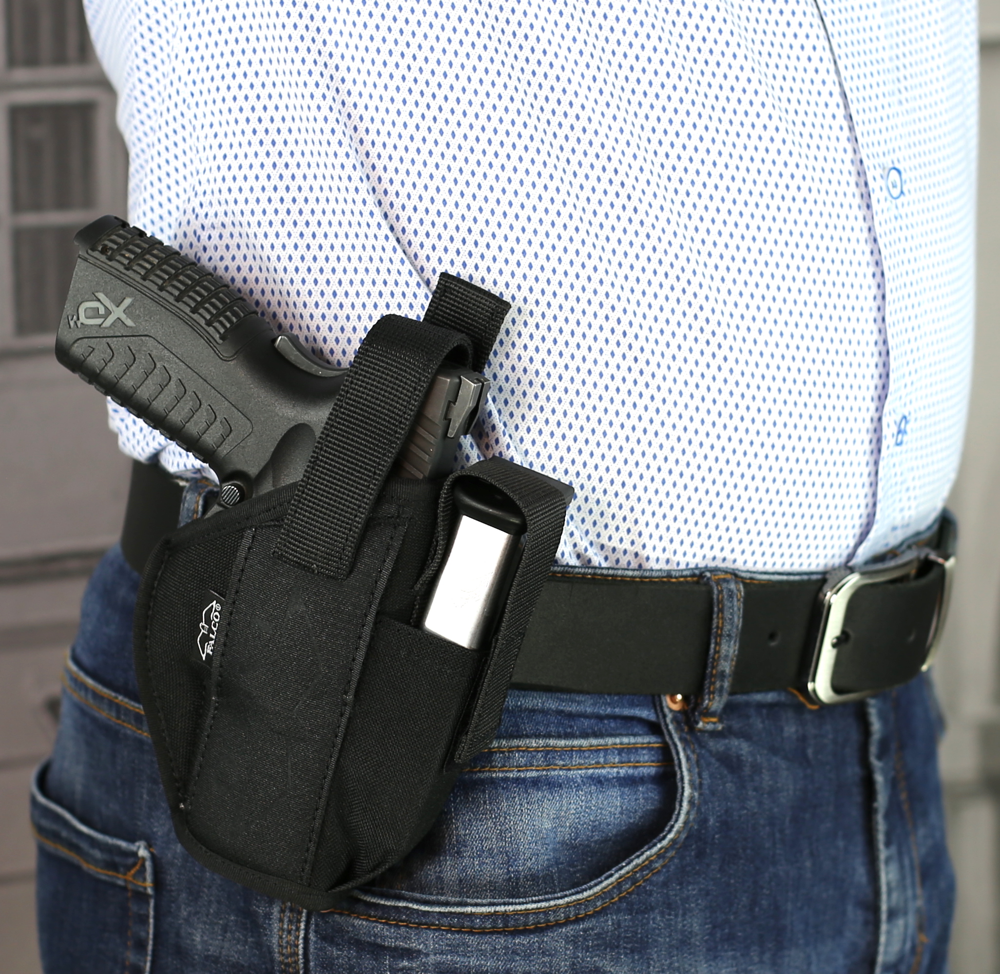 OWB Jacobs obojstranné nylonové opaskové puzdro so zásobníkom CZ 75 2