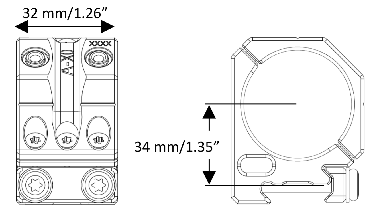 Spuhr 4006 Ø34 H34mm Picatinny krúžky 3