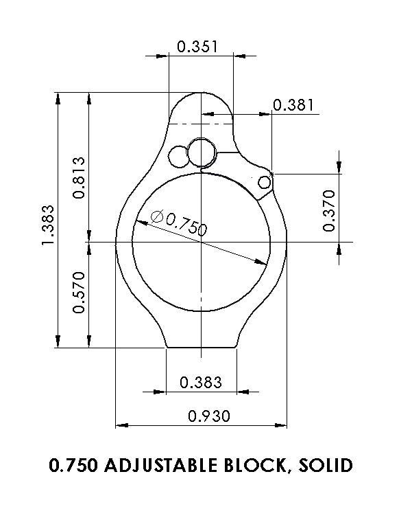 Superlative Arms nastaviteľný Gas Block pre AR15 - .750 4