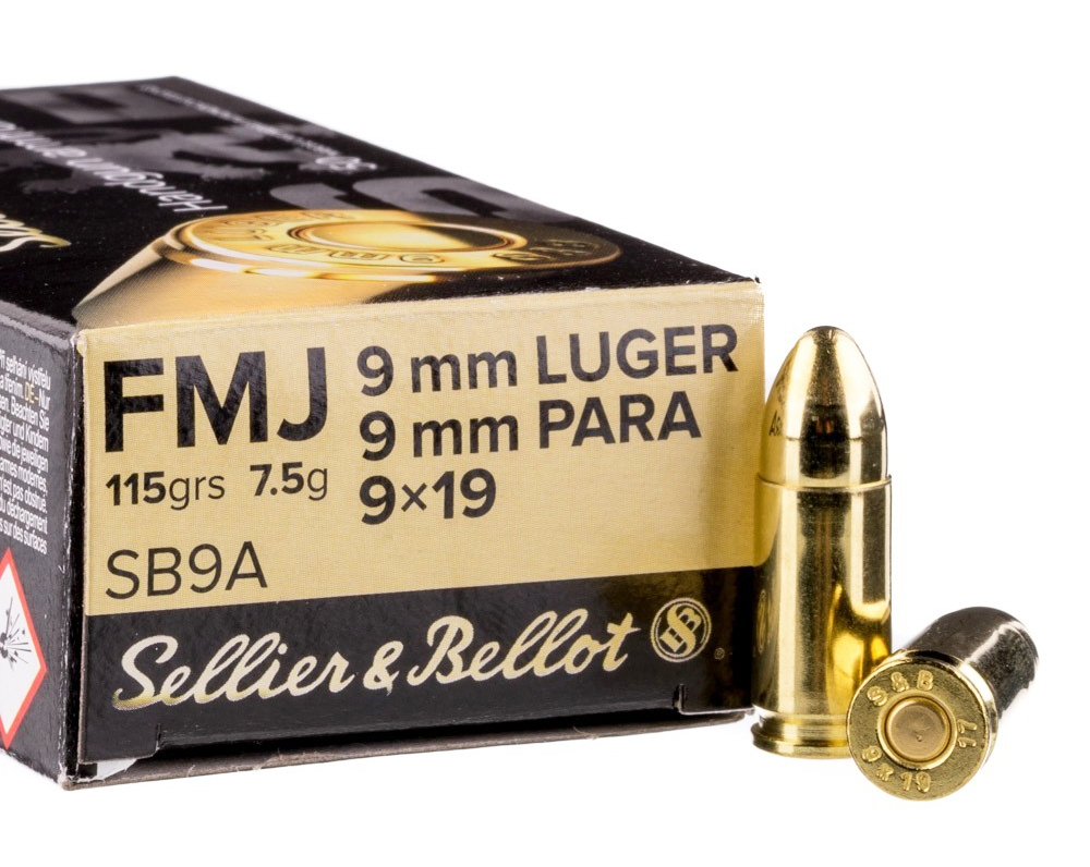 9mm Luger S&amp;B FMJ 115gr/7,5g