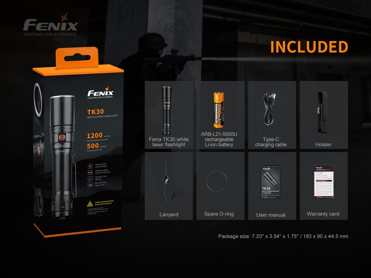 Taktické laserové svietidlo Fenix TK30 3