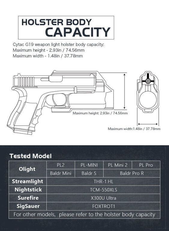 Cytac Púzdro pre Glock 19 so svetlom 5
