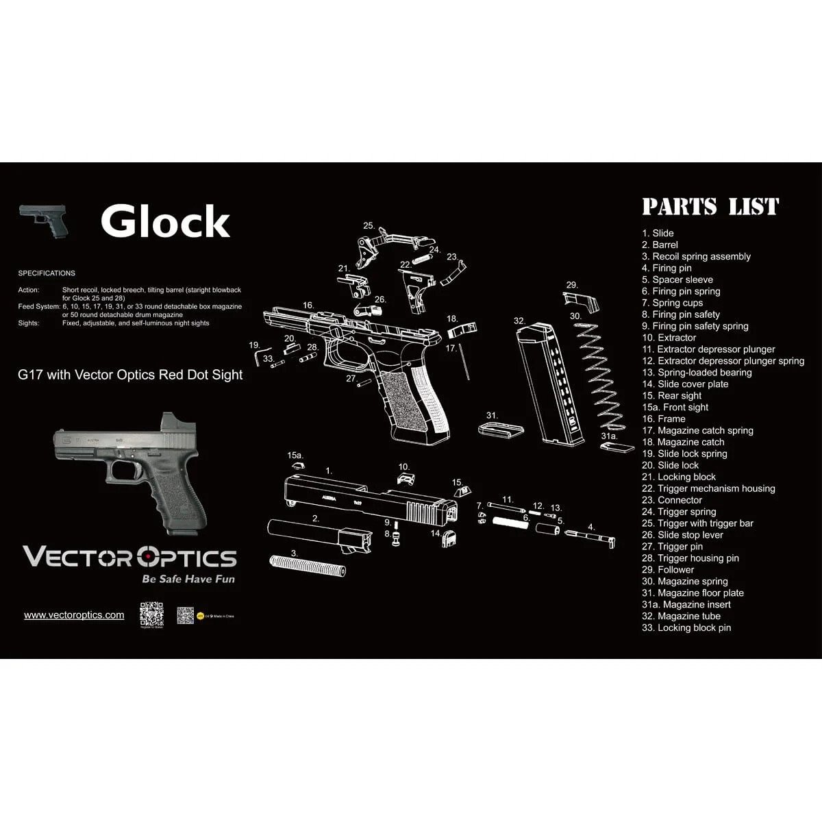Vector pracovná podložka Glock 2