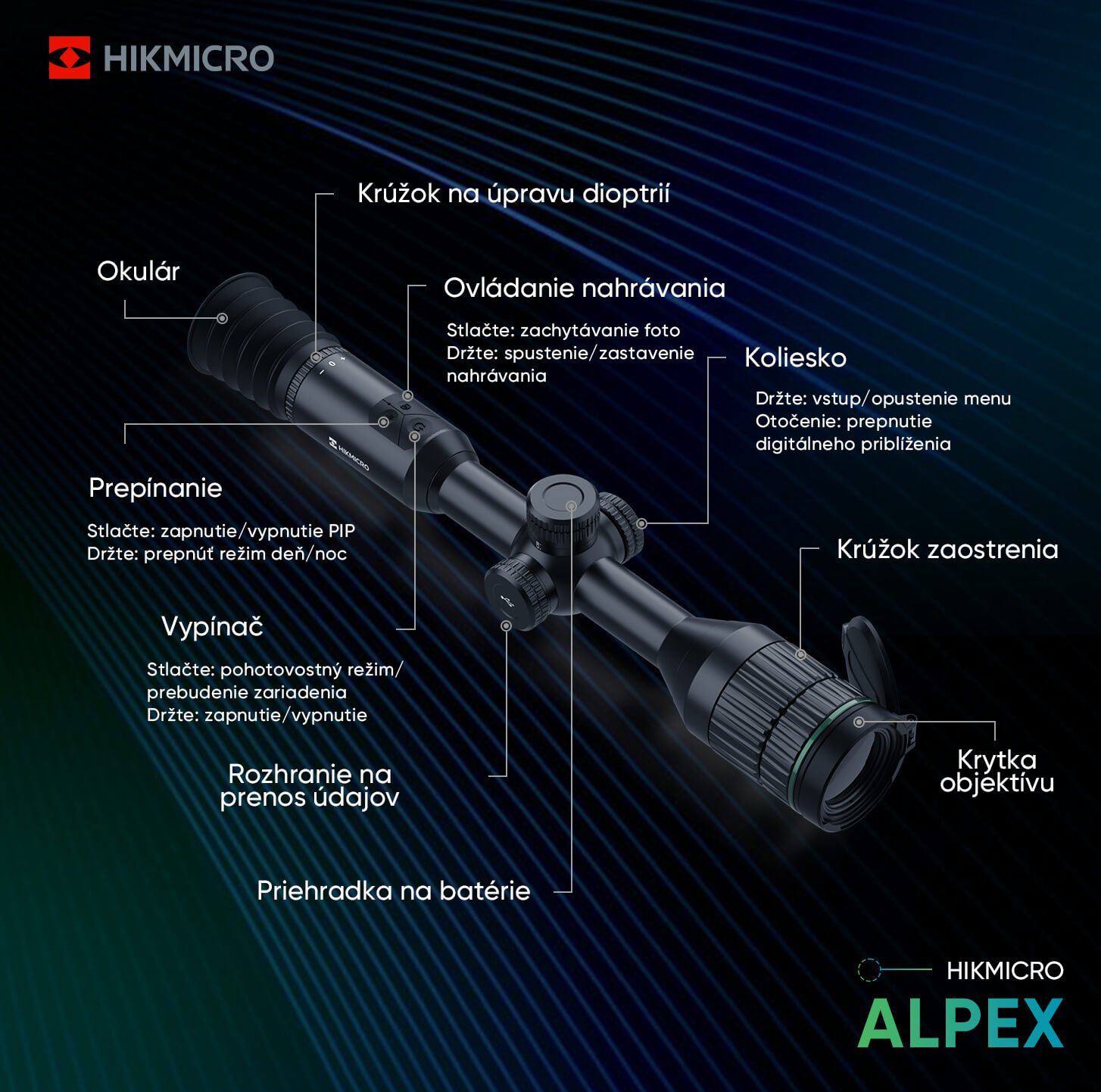 Nočné videnie HIKMICRO ALPEX A50TN 850nm 5