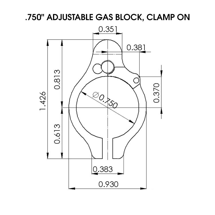 Superlative Arms nastaviteľný Gas Block pre AR15 - .750 STS sťahovací 2