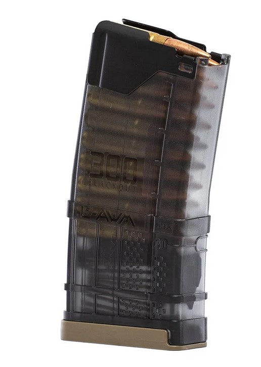 Lancer Zásobník AR15 L5AWM .300AAC BLK / 20rd - Priehľadný dymový