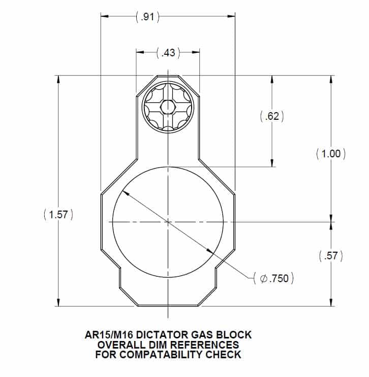 POF Dictator Gas Block pre AR Rifle lenght 3