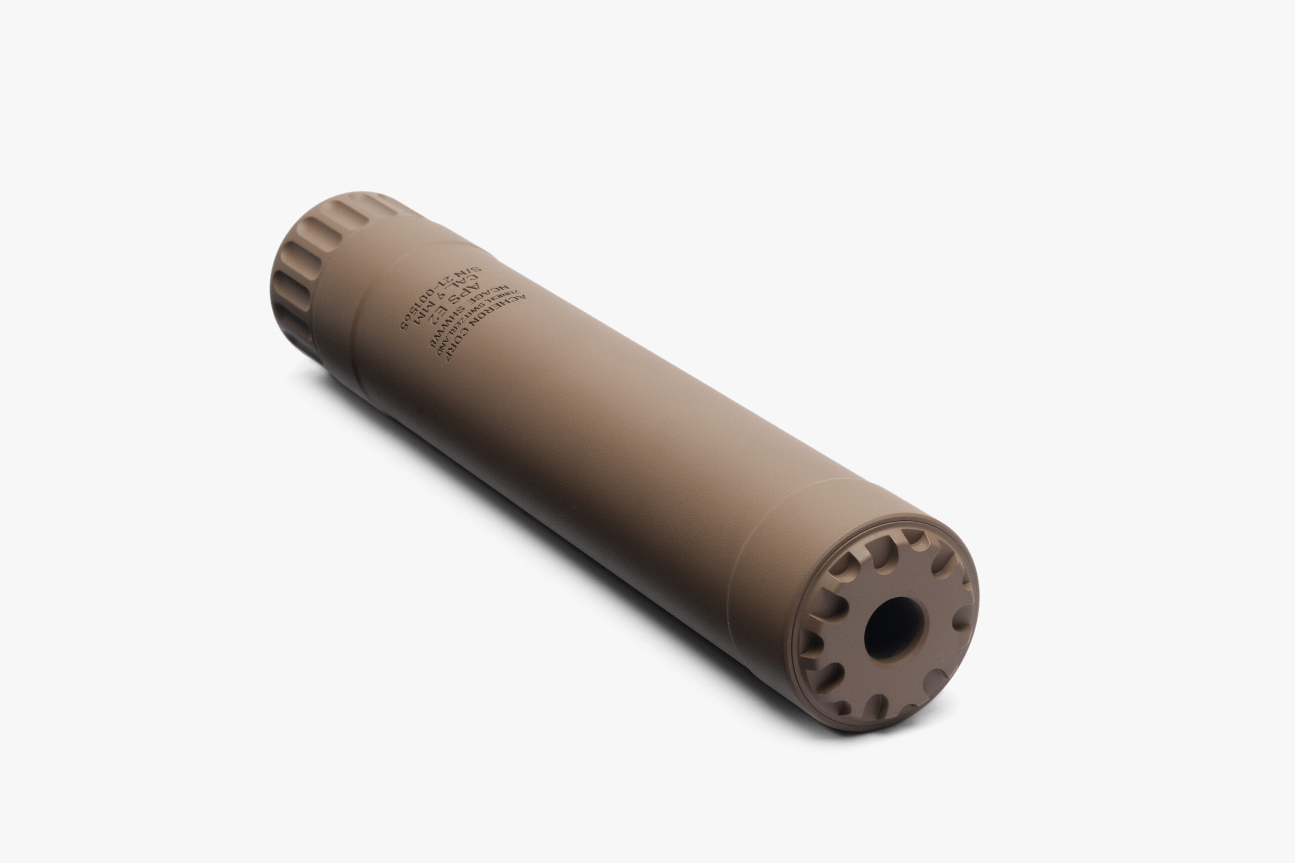 Acheron Tlmič APS E2 9mm FDE závit  1/2″ / 28 UNEF