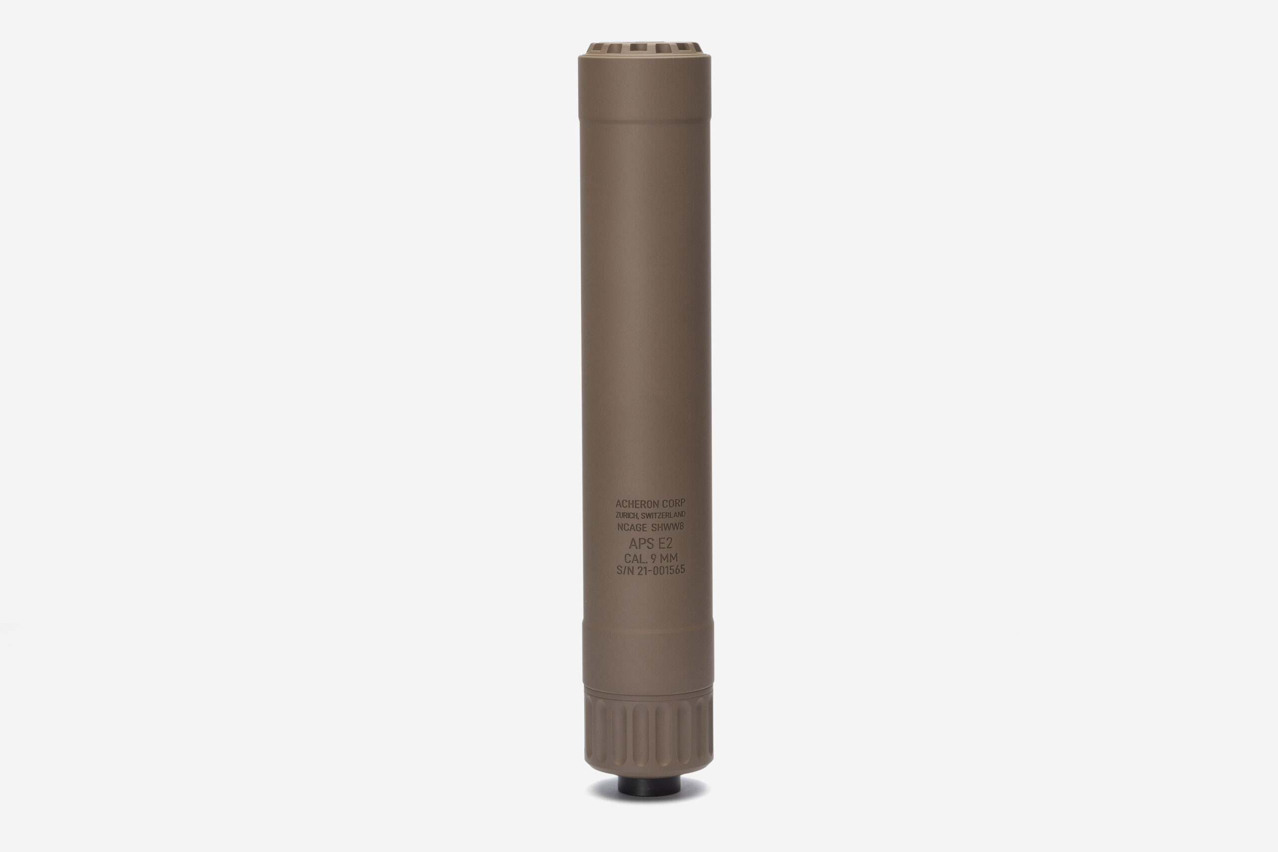 Acheron Tlmič APS E2 9mm FDE závit  1/2″ / 28 UNEF 2