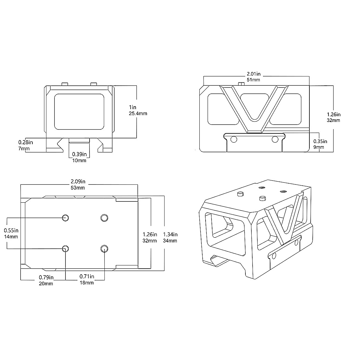 Vector GIN Riser Mount pre kolimátor - Frenzy 7