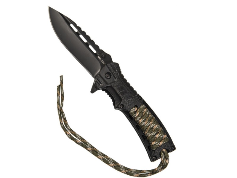 Mil-Tec nôž Paracord s Fire Starter (Tarn / camo)
