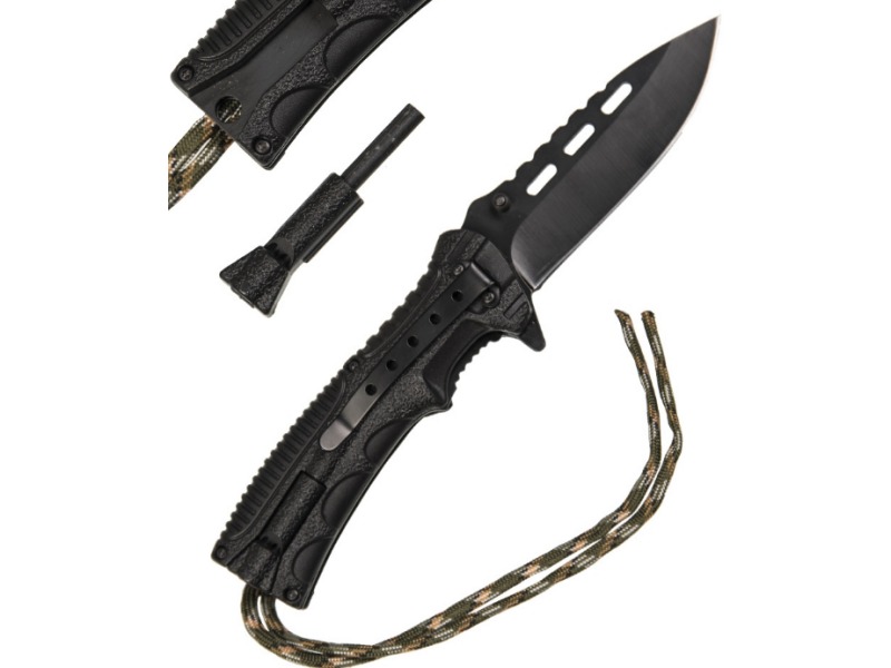 Mil-Tec nôž Paracord s Fire Starter (Tarn / camo) 2