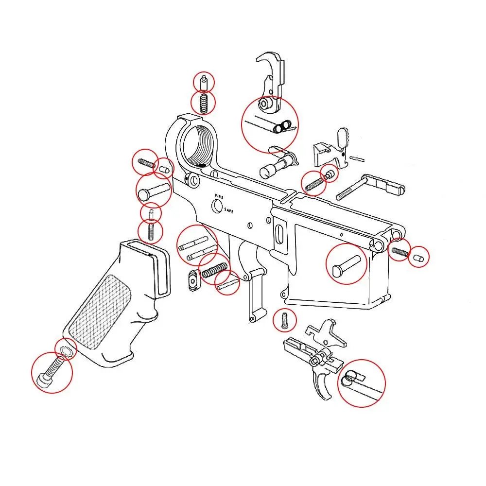 Eemann Tech AR-15 drobné diely tela 3