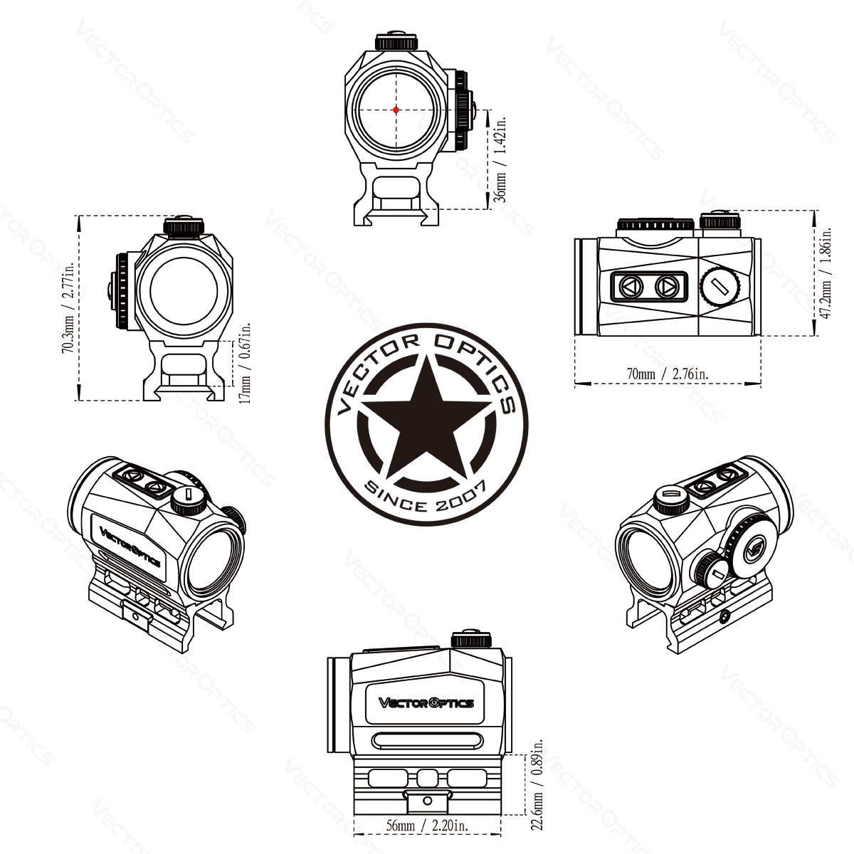 Kolimátor Vector Scrapper 1x25 10
