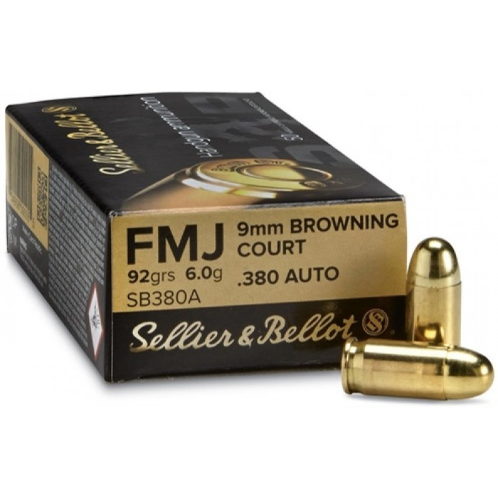 9mm Browning S&amp;B FMJ 92gr/6g