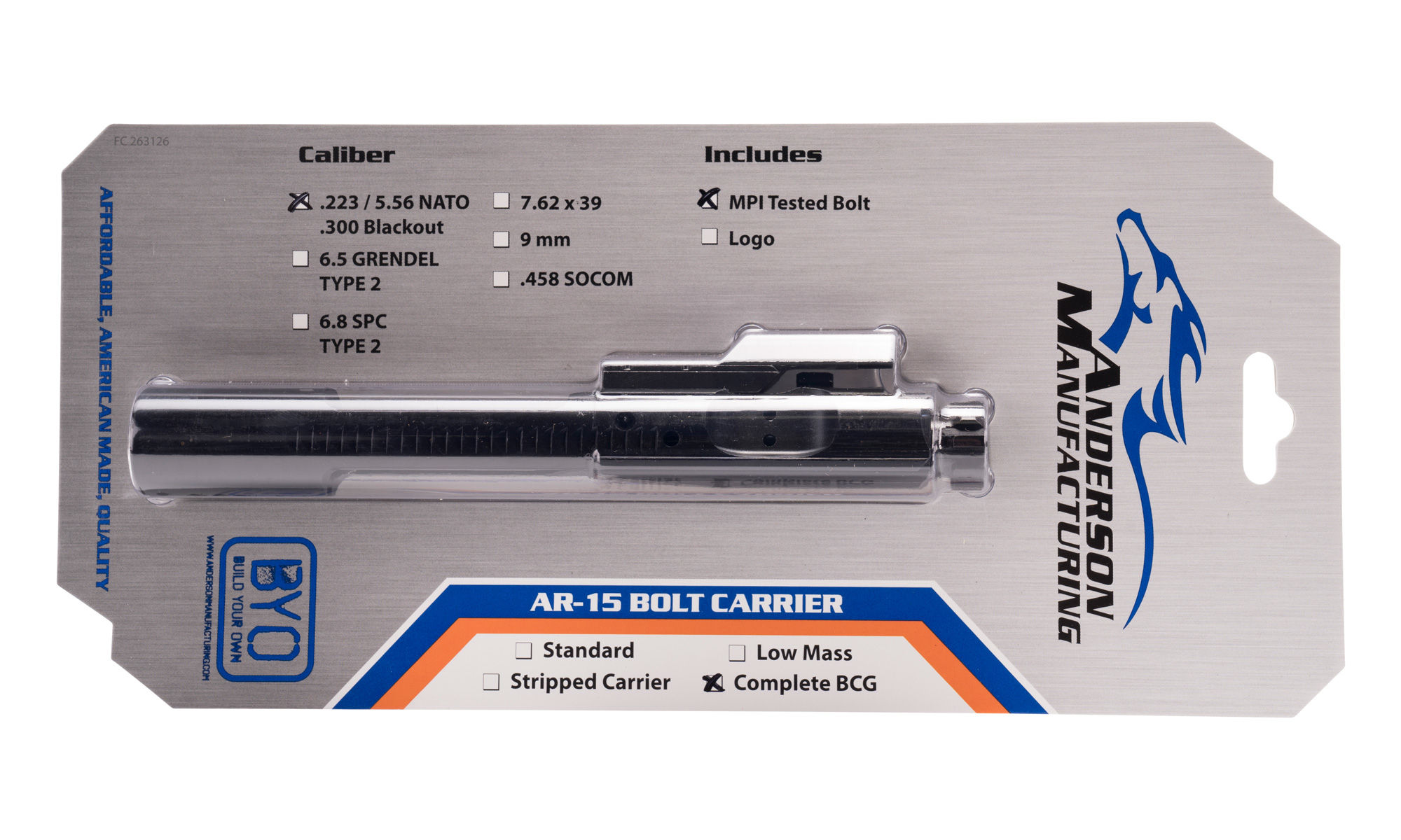 Anderson AM-15 Bolt Carrier Group, Nitrid 5,56 NATO / .300AAC BLK - záver 2