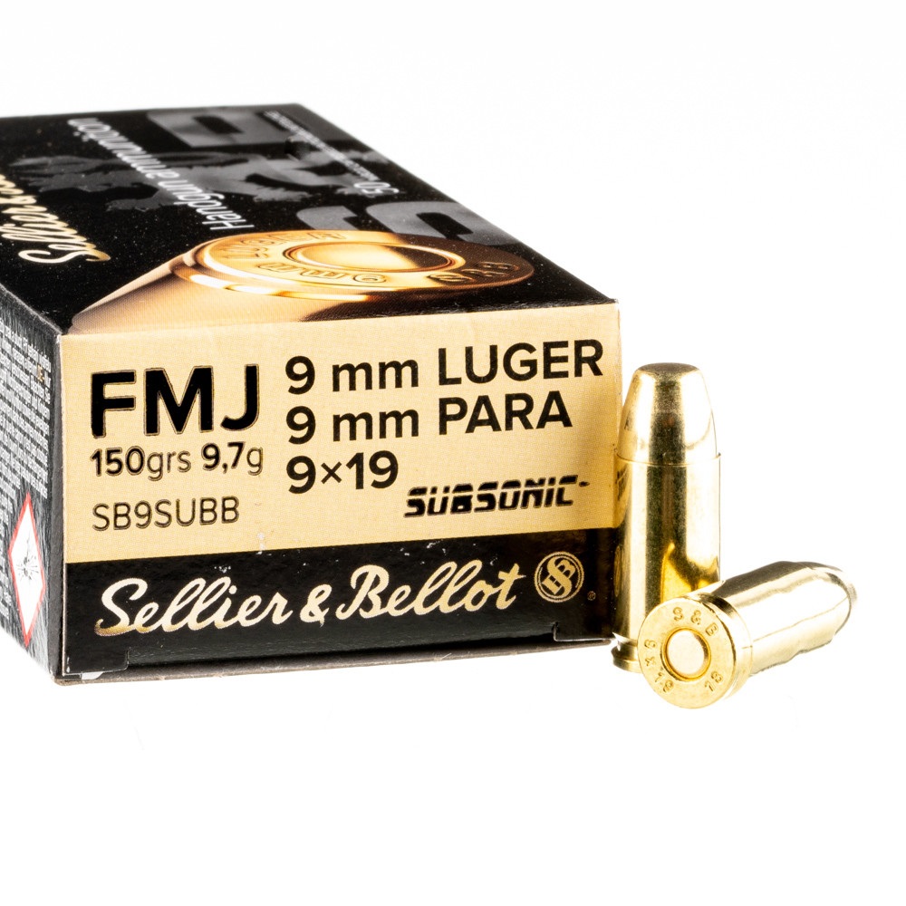 9mm Luger S&amp;B FMJ Subsonic 150gr/9,7g