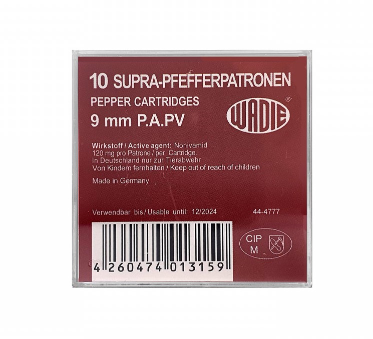 9mm P.A.K. Wadie PV Supra 120mg - Dráždivé poplašné nábojky