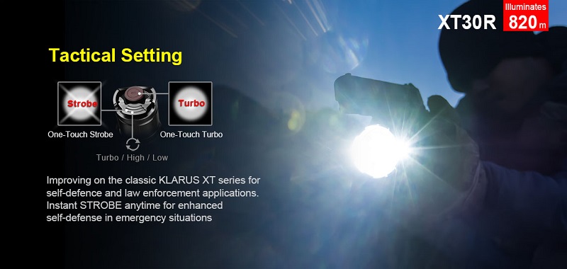 KLARUS XT30R dosvit 820m!!! + BATÉRIA ZDARMA 9