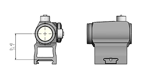 Holosun Rýchloupínacia QD montáž - Absolute co-witness 1,4" 4