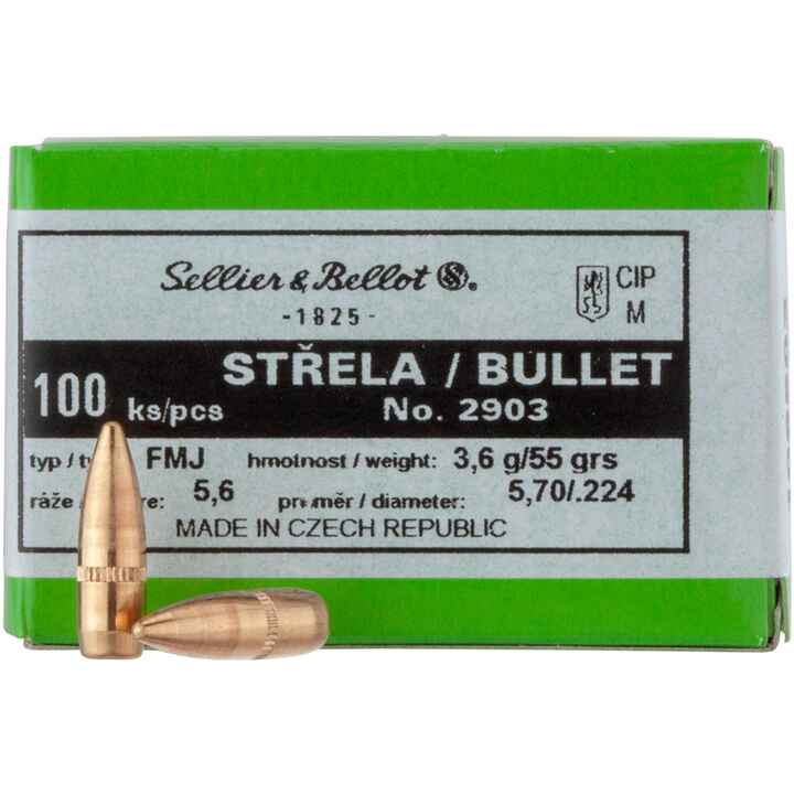 Strela S&amp;B .224 FMJ 3,6g/55grn